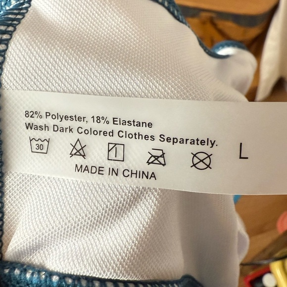 Ocean Blue Wave Women's Sz L 3 Pc Bikini Set Top, Bikini Bottom & Cover Shorts - Picture 5 of 7